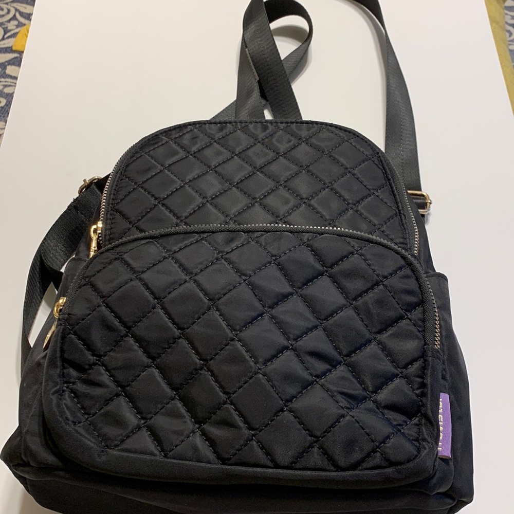 TRAVISTAR BLACK QUILTED BACKPACK SMALL
